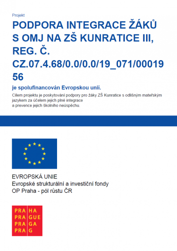 Podpora integrace žáků s OMJ na ZŠ Kunratice III