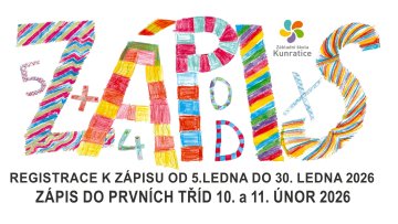 Zápis do 1. tříd ZŠ Kunratice pro školní rok 2026/2027