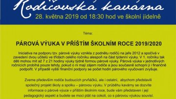 Rodičovská kavárna - Párová výuka ve školním roce 2019/2020